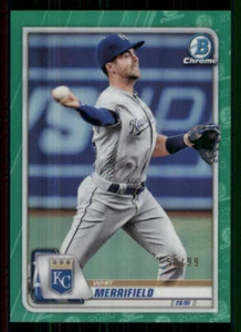 2020 Bowman Chrome Green Refractors #6 Whit Merrifield /99 - Picture 1 of 2