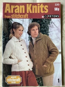 Patons Aran Knits pattern book 220. 16 family designs. Stitchcraft Special. - Picture 1 of 17