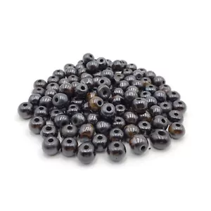 100 cuentas redondas de hueso de búfalo marrón oscuro de 8 mm - Imagen 1 de 1