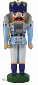 Schiaccianoci re azzurro 33 cm NUOVO schiaccianoci figura Monti Metalliferi figura di Natale - Foto 1 di 1