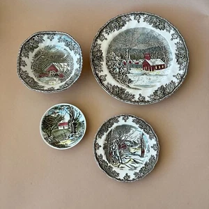 Lot of 4: FRIENDLY VILLAGE (Made in England Backstamps) by Johnson Bros - Picture 1 of 18