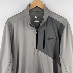 MARCO BEACH Jacket Mens L OCEAN RESORT Marco Island FL CB DryTec 1/4 Zip Gray - Picture 1 of 14