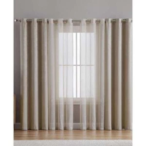 VCNY Home Hudson Textured Print 38??96 Blackout Window Panel 4 Pack,Taupe - Picture 1 of 3