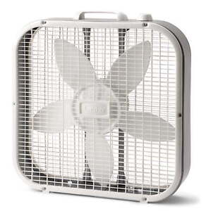 Lasko Cool Colors 20" Box Fan with 3-Speeds, B20200, White, 22.5" High, New