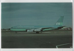 Postal de avión Braniff International B-720 Jet on Ground azul azulado librea - Imagen 1 de 2