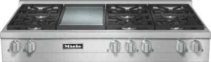 Miele KMR13561G 48" Gas Rangetop 6 Sealed Burners TrueSimmer Natural Gas NEW - Picture 1 of 6