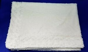 FAO Schwarz Ivory Cream Baby Blanket Plush Fleece Backed Babies R Us 40" x 29"