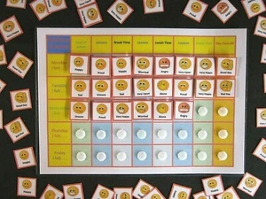Gráfico semanal de sentimientos emocionales en la escuela - autismo, Asperger, TDAH, SEN, primeros años - Imagen 1 de 5