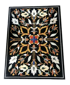 36" x 22" Marble Coffee Table Top Pietra Dura Inlay handmade Art - Picture 1 of 4