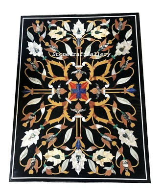 36" x 22" Marble Coffee Table Top Pietra Dura Inlay handmade Art - Image 1 of 4