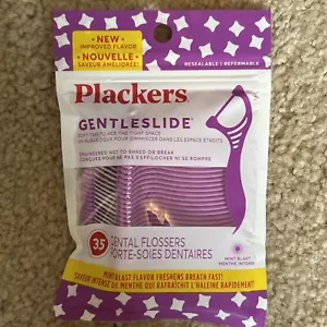 Plackers Gentleslide for Tight Teeth Cool Mint Flavor with Tarter Pick 35 - Picture 1 of 3