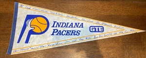 Vintage NBA 1985-86 Indiana Indy Basketball Pacers GTE Team Pennant Flag 30" L - Picture 1 of 13