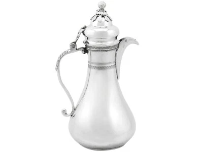 Jarro de café turco antigo de prata por volta de 1900 440 g  - Imagem 1 de 4