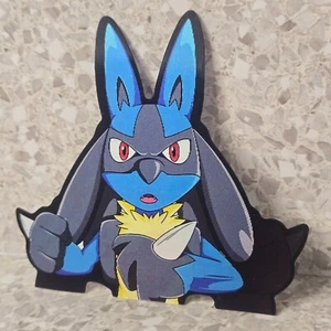 Pokemon Mega Lucario Lenticular Ventana Peeker Calcomanía ¡VENDEDOR DE EE. UU.! - Imagen 1 de 2
