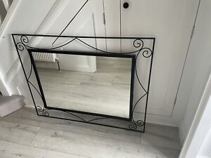 Large wrought iron black mirror 