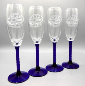 4 Snap-On "Start 'Em Up" Champagne Flutes - Adware - Picture 1 of 4