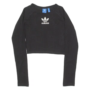 ADIDAS ORIGINALS Womens T-Shirt Black Long Sleeve Crew Neck UK 8 - Picture 1 of 6