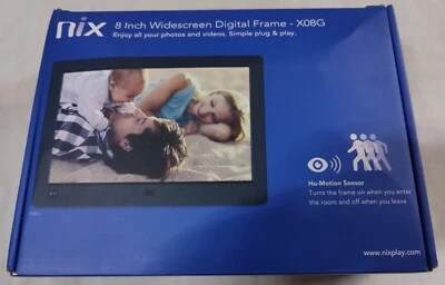 Nix 8 Inch Digital Picture Photo Frame X08G Motion Sensor Photo Video - Image 1 of 4