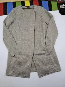Banana republic women asymmetrical zip jacket fleece size M brown taupe - Picture 1 of 8