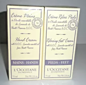 L'Occitane En Provence Hand and Foot Cream 2.6 oz Each Lavender NOS Sealed - Picture 1 of 6