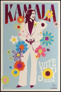 Póster Kamala Harris Vote Joy 2024 Kii Arens RARO Chicago DNC solo 1ª edición - Imagen 1 de 1