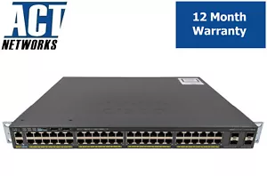 Cisco WS-C2960X-48FPS-L 48-Port PoE+ Gigabit Managed Switch - Picture 1 of 4