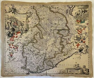 PEDEMONTIUM ET RELIQUAE PIEMONTE SUSA MONFERRATO DE BROEN BROGONIO BLAEU 1682 - Foto 1 di 8