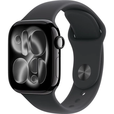 Apple Watch Series 11 GPS 42mm cassa in Alluminio Jet Black e Black Sport Ba - Immagine 1 di 4