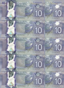 Canada 2013 $10 POLYMER Macklem * Carney FEY pick #107a Bundle 10pcs - Picture 1 of 3