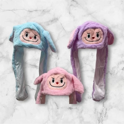 LA CELLULE Kids Plush Warm Monster Hat with Moving Ears LED Light Up Floppy Air Pumping Ear