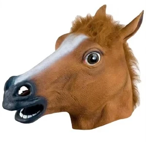 Funny Horse Full Mask Latex Full Head Animal Mask For Dress Up & Cosplay - Picture 1 of 6