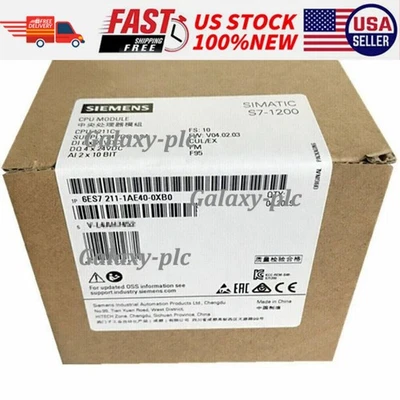 Nova CPU Siemens 6ES7 211-1AE40-0XB0 6ES7211-1AE40-0XB0 SIMATIC S7-1200 1211C - Imagem 1 de 3
