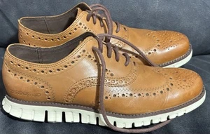Cole Haan Men's Tan ZERØGRAND Wingtip Oxford Style Shoe Size 7 (C14493) - Picture 1 of 10