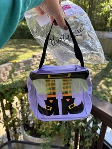 Neu Thirty One Mini Beuteltasche Halloween faltbar 6 x 6 Canvas mit Hexenbeinen und Tutu - Bild 1 von 9
