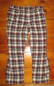 LL Bean Fleece gefütterte Flanell Lounge Hose kariert Tartan rot grau Herren Large - Bild 1 von 3