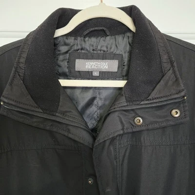 Chaqueta Kenneth Cole Reaction Para Hombre Negra Cremallera Botón a Presión Cremallera Completa Talla L Foto 1 de 4