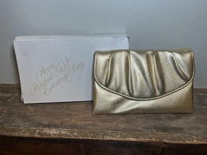 Vintage 1980s Avon Polished Gold Evening Bag Clutch, New - Picture 1 of 8
