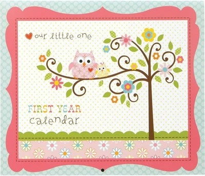 C.R. Gibson Primer Año Calendario Happi Bebé Niña Color: Happi Bebé Niña Recién Nacido Foto 1 de 2