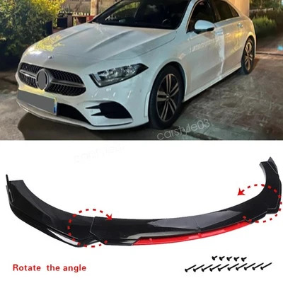 For Mercedes Benz A180 A200 Red Front Bumper Chin Lip Spoiler Splitter Body Kit Foto 1 de 4