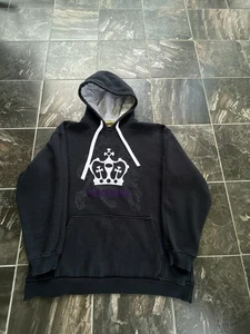 Vintage Southpole Hoodie Mens Black Crown Logo Pullover Distressed 90s Y2K - Picture 1 of 8