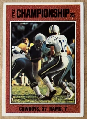 1976 Topps NFC Championship Cowboys/Rams Staubach Card #331 B - Image 1 of 2