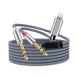 Beleuchtung für Dual 6,35 mm 1/4" TS Mono Stereo Y-Kabel Splitter Lightnoing für Du... - Bild 1 von 5