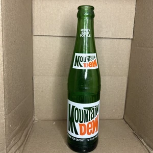 Vintage 1975 Mountain Dew grün 10 Unzen Glasflasche - Bild 1 von 5