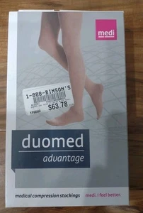 Duomed Advantage 20-30Hg Thigh W/ Beaded top Band Petite Closed Toe Black Small - Picture 1 of 3