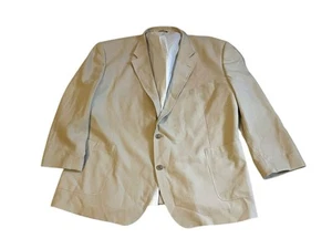 Oak Hill Men’s Beige Blazer Size 58R Linen Viscose Blend Single Breasted - Picture 1 of 8
