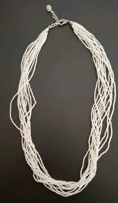 doppel Halskette Kette weiß silber Modeschmuck  - Bild 1 von 4