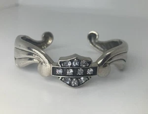 Authentic Harley Davidson Wings Sterling Silver Cuff Bracelet - Picture 1 of 5