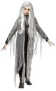 Gauze Ghost Child Girls Costume Size M Medium 8-10 NEW Dress Wig - Picture 1 of 1