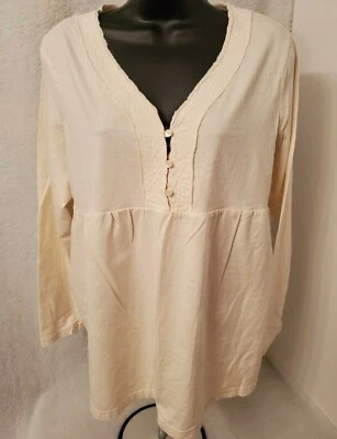 Camisa Top Blusa Planet Motherhood Mujer Talla XL X Grande 16/18 Marfil Fresco Foto 1 de 4