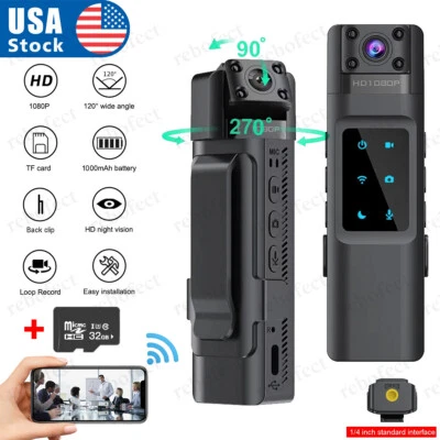 WiFi Mini Camera HD1080P Portable Video Audio Recorder Body Cam Night Vision DVR - Image 1 of 4